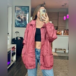 Pink Metallic Tudor Court Vintage Windbreaker Jacket – Size XL